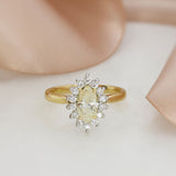 18ct Gold & Platinum Natural Marquise Shape Diamond Cluster Ring Total 1.25ct