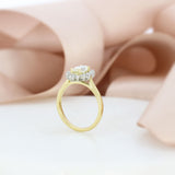 18ct Gold & Platinum Natural Marquise Shape Diamond Cluster Ring Total 1.25ct