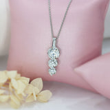 9ct White Gold Graduating Laboratory Grown Diamond Pendant Total 1.86ct