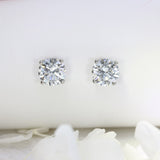 Platinum Certified 4 Claw Laboratory Grown Diamond Stud Earrings 4.03ct