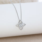 9ct Gold Lab Grown Diamond Flower Shape Pendant 1.00ct On 9ct 18" Chain