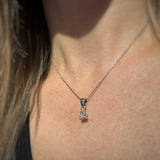 Platinum 3 Claw Set Pear Shape Lab Grown Diamond Pendant 0.70ct On a Platinum Chain