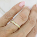18ct Yellow Gold Wedding Ring with Claw Set Lab Grown Diamonds to Both Sides 0.28ct
