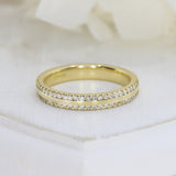 18ct Yellow Gold Wedding Ring with Claw Set Lab Grown Diamonds to Both Sides 0.28ct