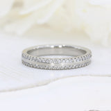 Platinum Wedding Ring with Claw Set Laboratory Grown Diamonds to Both Sides 0.28ct