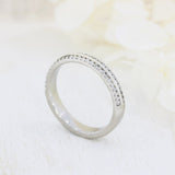 Platinum Wedding Ring with Claw Set Laboratory Grown Diamonds to Both Sides 0.28ct