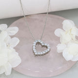 Platinum Open Heart Pendant with Claw Set Lab Grown Diamonds 0.92ct On Platinum 18" Chain