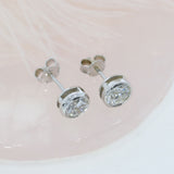 9ct White Gold Brilliant Cut Lab Diamond Stud Earrings Total 2.03ct