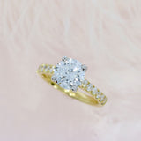 18ct Yellow Gold Lab Grown Diamond Solitaire Ring With Diamond Set shoulders 2.23ct