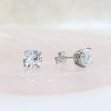 Platinum 4 Claw Round Brilliant Cut Laboratory Grown Diamond Stud Earrings 3.50ct