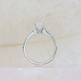 Platinum Brilliant Cut Lab Grown Diamond Solitaire with Diamond Set Shoulders Total 1.31ct