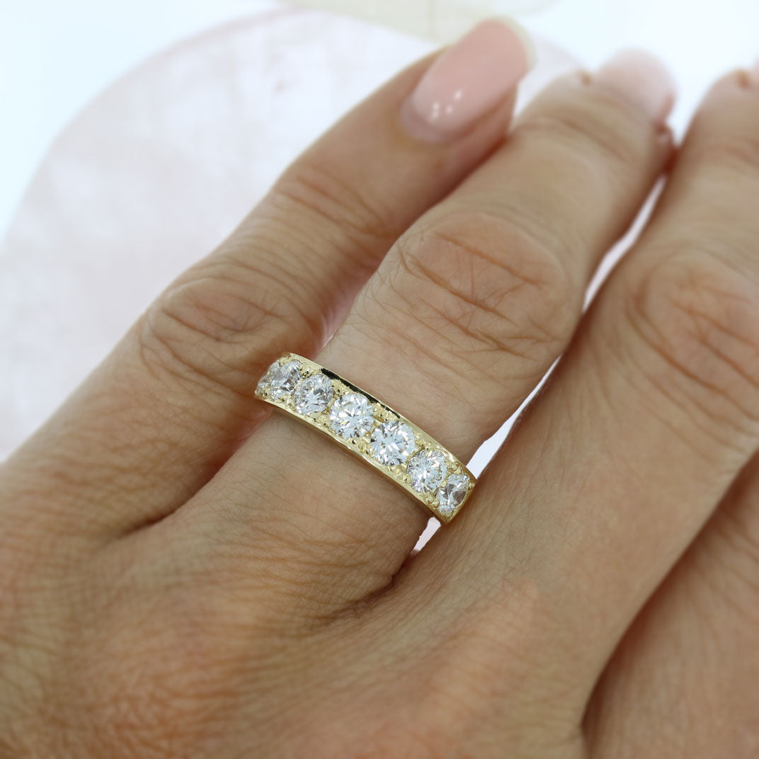9ct Yellow Gold Eternity Ring with Pave Set Laboratory Grown Diamonds 1.74ct