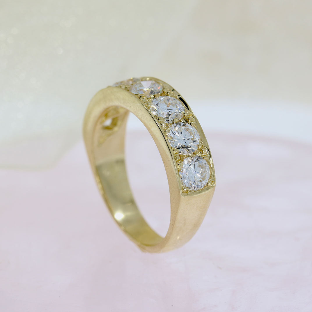 9ct Yellow Gold Eternity Ring with Pave Set Laboratory Grown Diamonds 1.74ct