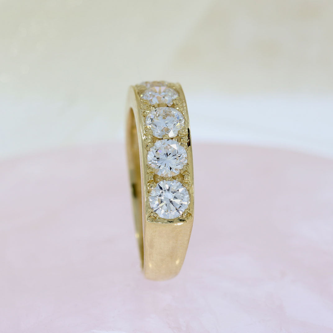 9ct Yellow Gold Eternity Ring with Pave Set Laboratory Grown Diamonds 1.74ct