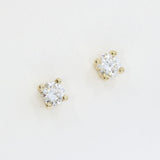 9ct Yellow Gold 4 Claw Laboratory Grown Diamond Stud Earrings 0.33ct