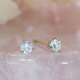 9ct Yellow & White Gold 4 Claw Set Round Brilliant Cut LabGrown Diamond Stud Earrings 0.32ct