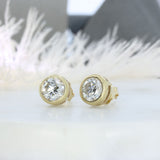 9ct Yellow Gold Rub Over Set Lab Grown Diamond Stud Earrings 2.50ct