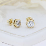 9ct Yellow Gold Certified Rub over Laboratory Grown Diamond Stud Earrings 2.02ct