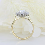 18ct Yellow Gold & Platinum Certified Oval Lab Diamond Cluster Ring Total 2.27ct