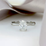 Platinum Oval Lab Grown Diamond Solitaire Ring  Diamond Weight: 1.02ct