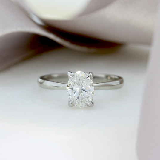 Platinum Oval Lab Grown Diamond Solitaire Ring  Diamond Weight: 1.02ct