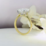 18ct 4 Claw Rectangular Brilliant Cut Certified Lab Grown Diamond Solitaire Ring 4ct