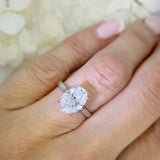 Platinum Oval Brilliant Cut Certified Lab Grown Diamond Solitaire Ring 3.50ct