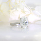 Platinum Oval Brilliant Cut Certified Lab Grown Diamond Solitaire Ring 3.50ct