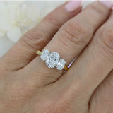 18ct Yellow Gold Oval Brilliant Cut Certified Lab Grown Diamond 3 Stone Ring 2.32ct