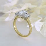 18ct Yellow Gold Oval Brilliant Cut Certified Lab Grown Diamond 3 Stone Ring 2.32ct