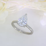 Platinum Pear Shape Certified Lab Diamond Solitaire Ring 2.07ct E VVS1