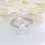 Platinum Pear Shape Certified Lab Diamond Solitaire Ring 2.07ct E VVS1