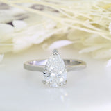 Platinum Pear Shape Certified Lab Diamond Solitaire Ring 2.07ct E VVS1