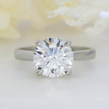 Platinum Brilliant Cut Certified Lab Diamond Solitaire Ring 3.06ct D VS2