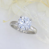 Platinum Brilliant Cut Certified Lab Diamond Solitaire Ring 3.06ct D VS2