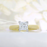 18ct Yellow Gold  Princess Cut Lab Diamond Solitaire Ring 1.04ct