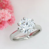 Platinum Certified Brilliant Cut Lab Grown Diamond Solitaire Ring 3.01ct D VS2