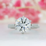 Platinum Certified Brilliant Cut Lab Grown Diamond Solitaire Ring 3.01ct D VS2