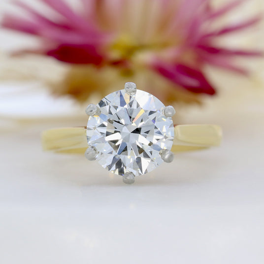 18ct & Platinum Certified Brilliant Cut Lab Grown Diamond Solitaire Ring 3.00ct