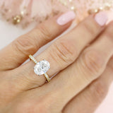 18ct Gold Certified Oval Lab Diamond Solitaire Ring With Stone Set Shoulders 2.66ct