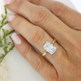 18ct & Platinum Certified Rectangular Brilliant Lab Diamond Solitaire 3.63ct D VVS2