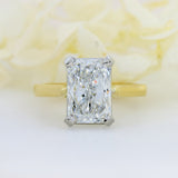 18ct & Platinum Certified Rectangular Brilliant Lab Diamond Solitaire 3.63ct D VVS2