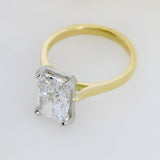 18ct & Platinum Certified Rectangular Brilliant Lab Diamond Solitaire 3.63ct D VVS2