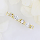 18ct Yellow Gold Marquise & Round Lab Diamond Eternity Ring Total 1.12ct