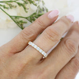 9ct Yellow Gold Claw Set Laboratory Grown Diamond Eternity Ring 1.00ct