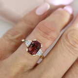 9ct Gold 3.52ct Tourmaline & Lab Diamond Fancy Ring
