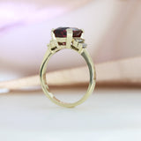9ct Gold 3.52ct Tourmaline & Lab Diamond Fancy Ring
