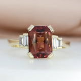 9ct Gold 3.52ct Tourmaline & Lab Diamond Fancy Ring