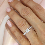 Platinum Princess Cut Lab Diamond Solitaire with Stone Set Shoulders 1.32ct