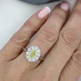 Platinum Certified Fancy Intense Yellow Lab Diamond Cluster Ring VS2 2.52ct